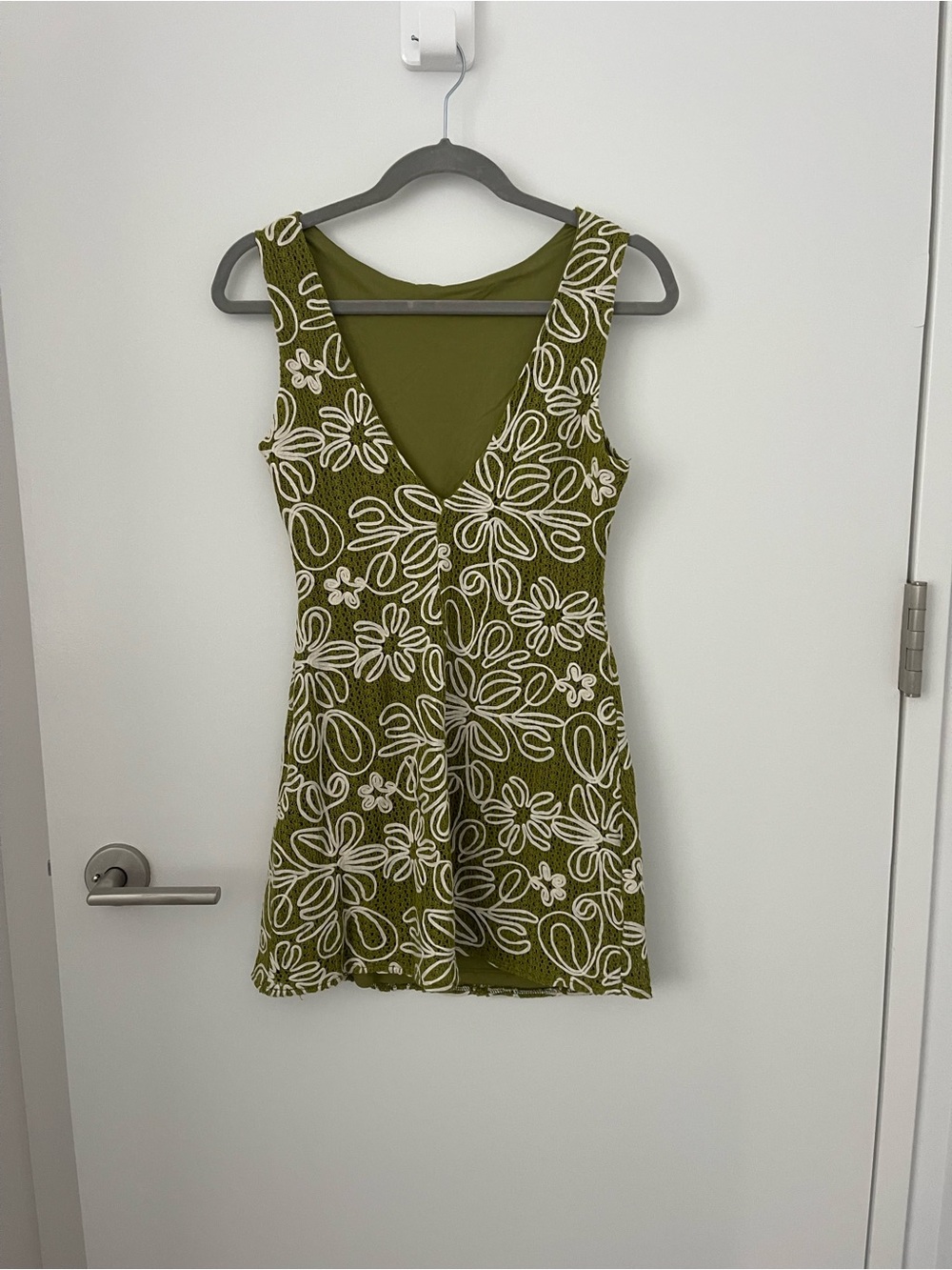 Lulu's Fenicia Green Abstract Floral Embroidered Mini Dress - Picture 3 of 5
